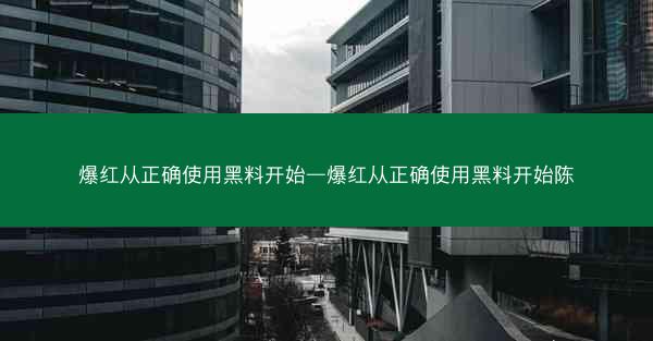 爆红从正确使用黑料开始—爆红从正确使用黑料开始陈