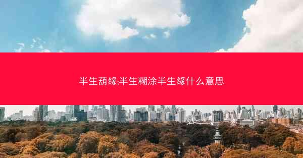 半生葫缘;半生糊涂半生缘什么意思
