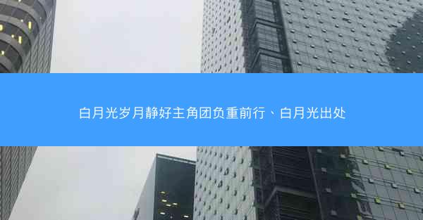 白月光岁月静好主角团负重前行、白月光出处