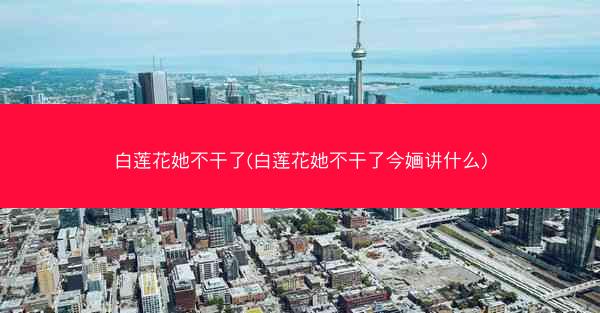 白莲花她不干了(白莲花她不干了今婳讲什么)
