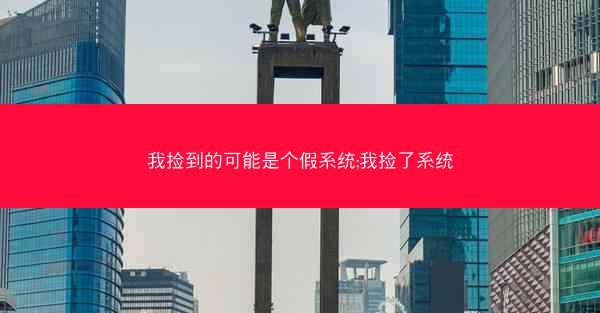 我捡到的可能是个假系统;我捡了系统 我捡到的可能是个假系统;我捡了系统