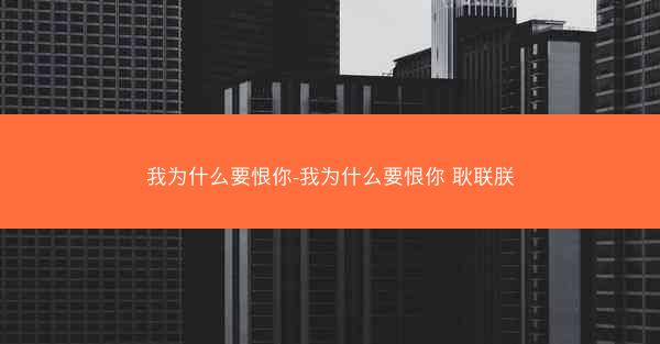 我为什么要恨你-我为什么要恨你 耿联朕